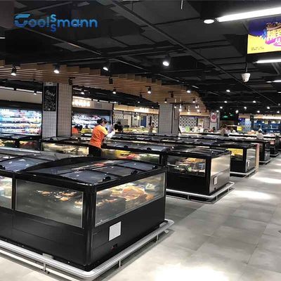 فتح سوبر ماركت جزيرة الفريزر التلقائي إزالة الجليد العرض الأفقي